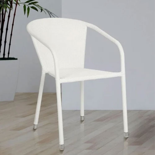 Stackable Outdoor Chair In White Colour Manufacturers in Noida
