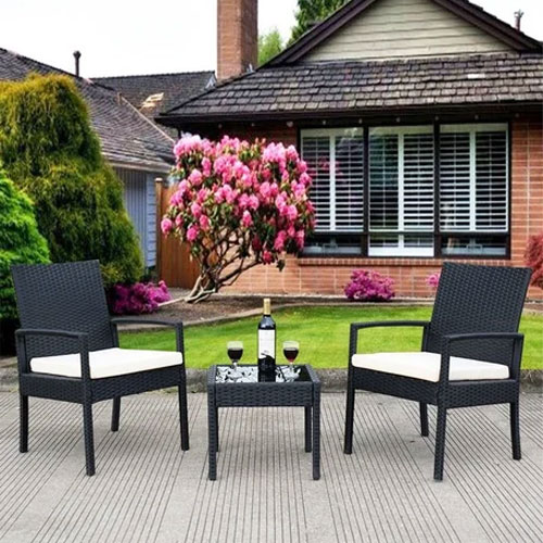 Tea Table Chair Set In Black And White Color Manufacturers in Noida
